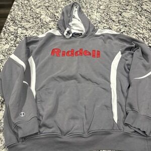 Vintage‎ Riddell Sweatshirt Mens XXL Grey Hoodie